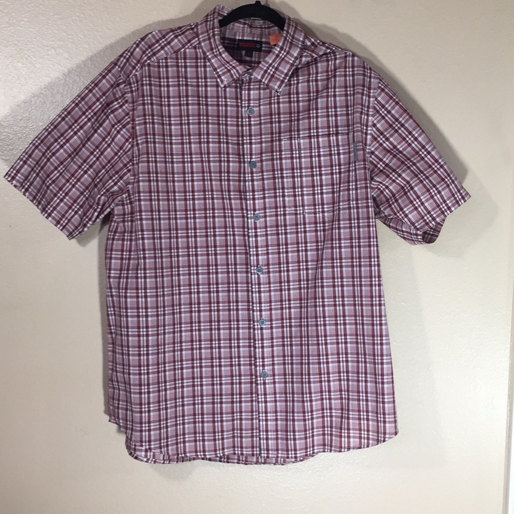 Red and white wolverine shirt